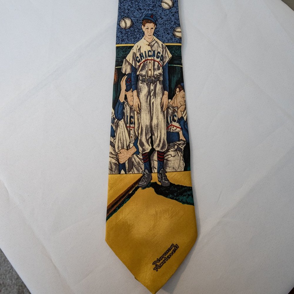 Vintage Norman Rockwell Baseball tie 1995